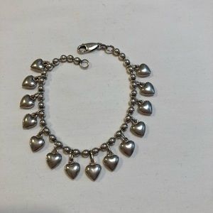 Sterling silver multi Heart bracelet